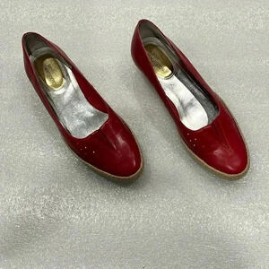 [US6.5] Ros Hommerson Red Leather Envy
Low Wedge  Espadrille Slip On Flats